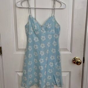 Princess Polly Sky Blue Floral Dress